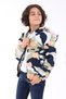 Green Powder Patterned Hooded Unisex Children's Winter Fleece Coat with Pockets - 7