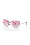 Women's Sunglasses Cat Eyes Design Pink Glass Frame - 2