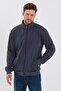 Men's Anthracite Cardigan with Cotton Zipper and Vertical Side Pockets - 2