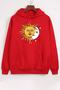 Unisex Red Moon and Sun Legend Printed Hooded Sweatshirt - 2