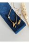 Gold Steel Non-Tarnish Letter K Necklace