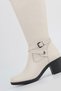 Women's Beige Genuine Natural Leather Boots - 5