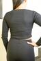 Black Cut Out Detailed Crop Knitted Blouse - 4