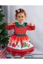 Girl's Baby Collared New Year Themed Fluffy Tulle Dress - 3