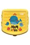 Yellow Compartmented Lunch Box / Two Compartment Feeding Storage Container Box