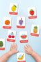 I'm Learning Fruits Wooden Educational Cards Preschool Nursery Wooden Toy Flash Cards