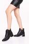Genuine Leather Lace Detail Zippered Heeled Boots Anl.2427 - Black - 40 - 4