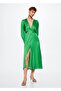 Satin Dress with Side Slit - 2