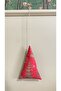 Red Pine Tree Patterned Christmas Pine Tree Shaped Accessory