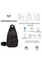Unisex Washing Leather Cross Strap Shoulder Chest and Sports Daily Backpack Travel Bag with USB Headphone Outlet. - 3