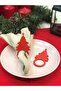 Decorative Christmas Napkin Holder 6-Piece Red Pine Tree Motif Felt Napkin Ring Napkin Ring