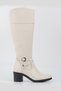 Women's Beige Genuine Natural Leather Boots
