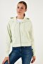 Cotton Zippered Hooded Crop Sweat Sweat A1930 - 4