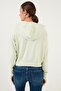 Cotton Zippered Hooded Crop Sweat Sweat A1930 - 5
