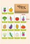 Learning Vegetables Wooden Educational Cards Preschool Nursery Wooden Toy Flash Cards - 2