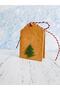 Kraft Label / felt Pine Tree Patterned Kraft Label 5 Pieces - 2