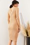 Women's Beige Double Breasted Knitwear Dress ELB-19001369 - 5