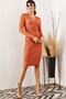 Women's Onion Skin Double Breasted Knitwear Dress ELB-19001369 - 2