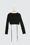 Siyah Kruvaze Yaka Fitted/Vücuda Oturan Crop Esnek Örme Bluz TWOSS21BZ0446 - 8