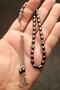 Men's 5X8Mm Barley Cut Tuğra Model Hematite Rosary, Natural Stone Rosary