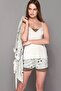 Women's Green Patterned Shorts Set 3 Pieces - 2
