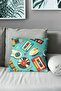 Double Sided Printed 90's-2 Patterned Suede Throw Pillow Cover - 3