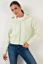Cotton Zippered Hooded Crop Sweat Sweat A1930