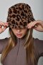 Dark Brown Plush Bucket - Leopard Patterned Women's Hat - 6