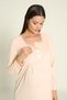 Salmon Long Sleeve Lace Detailed Maternity and Maternity Nightgown Set - 6