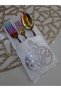 2 Pieces/cutlery/velvet/leather Embroidered/leather back/22,5x11cm