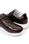 Men's Brown Genuine Leather Sneaker Shoes - 5