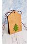 Kraft Label / felt Pine Tree Patterned Kraft Label 5 Pieces - 3