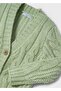 Girl's Green Cardigan Braided - 4