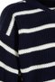 Navy Blue Casual Unisex Oversize Fit Wide Fit Crew Neck Striped Knitwear Sweater Tmnaw23Kz00285 - 7