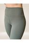Women's Khaki High Waist Ribbed Lycra Leggings