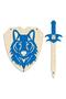 Wooden Wolf Headed Sword Shield Set