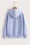 Kids Girl Heart Cute Teddy Bear Hooded Indigo Sweatshirt - 2