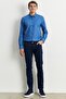 Men's Indigo Slim Fit Slim Fit Magic Denim Flexible Jeans Trousers - 3