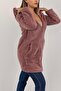 Women's Dusty Rose Hooded Soft Coat - 3
