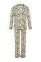 Bej %100 Pamuklu Leopar Desenli Gömlek-Pantolon Örme Pijama Takımı THMAW21PT0489 - 11