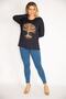 Women's Large Size Navy Blue Print Detailed Viscose Blouse 65n30456 - 6