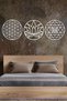 Sacred Geometry 3'L Set Sri Yantra, Lotus Flower, Flower of Life Wall Decor, Painting - 2
