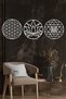 Sacred Geometry 3'L Set Sri Yantra, Lotus Flower, Flower of Life Wall Decor, Painting - 4