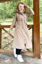 Hooded Zippered Coat Mink 10349 - 3