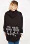 Women's Large Size Black Sleeve Detailed Sweatshirt 65n35307 - 3