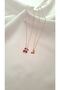 Red Cherry Necklace Set of 2 Necklace Mother Girl Necklace Dating Bff Red