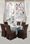 Bashtugh Chair Cover Wrapped Skirt Elastic Washable Standard Chair Cover 6 Pieces,