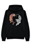 Unisex Black Tiger Printed Hooded Sweatshirt - 2
