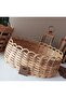 Hasır Bambu Rattan Oval Yassı Bambu Sepet