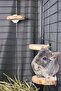 Natural Oak Set of 3 Round Hanging Wooden Rotating Platform Perch Standing Platform For Small Animals - 4